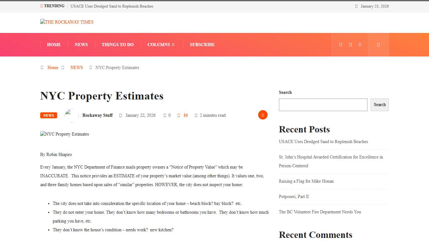 NYC Property Estimates – THE ROCKAWAY TIMES