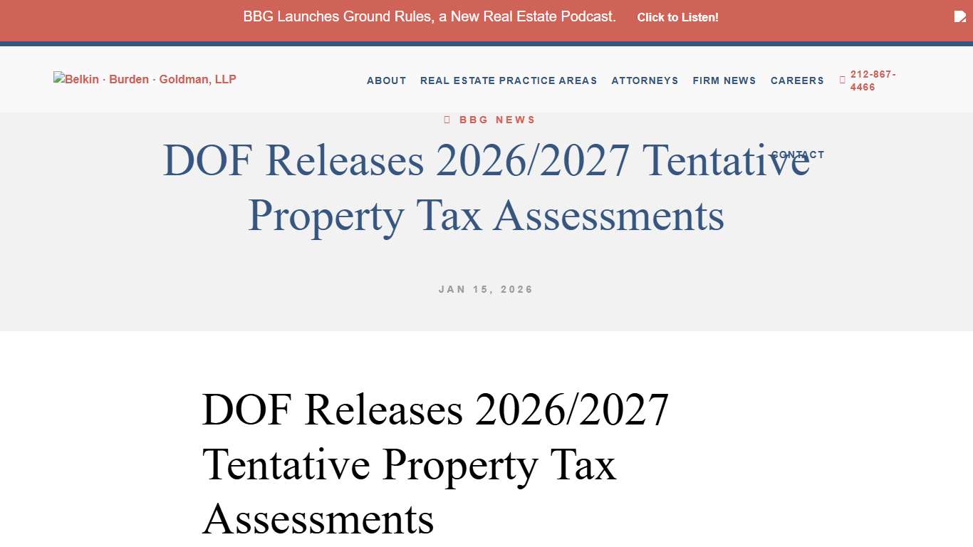 NYC Releases 2026 Property Tax Assessments and Incentive Opportunities